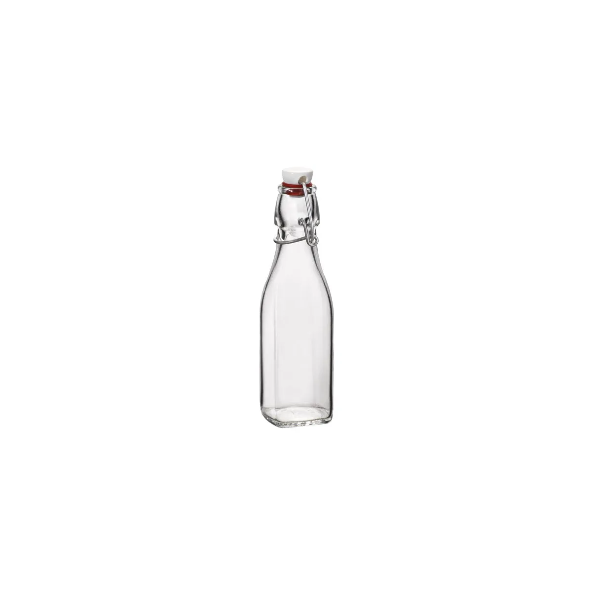 BORMIOLI ROCCO SWING BOTTLE w/WHITE TOP 0.25lt CLR (3.14730) (*330-098*) = PACK OF 28 X EACHES