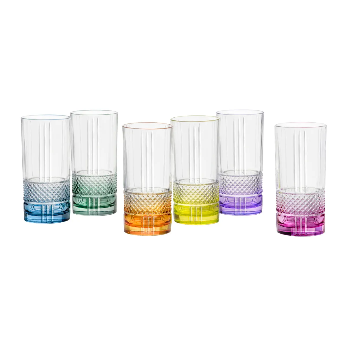RCR BRILLANTE HIGHBALL 370ml ASSORTED 6PC SET (27626020206) (*RCR363-661*) = PACK OF 2 X SETS