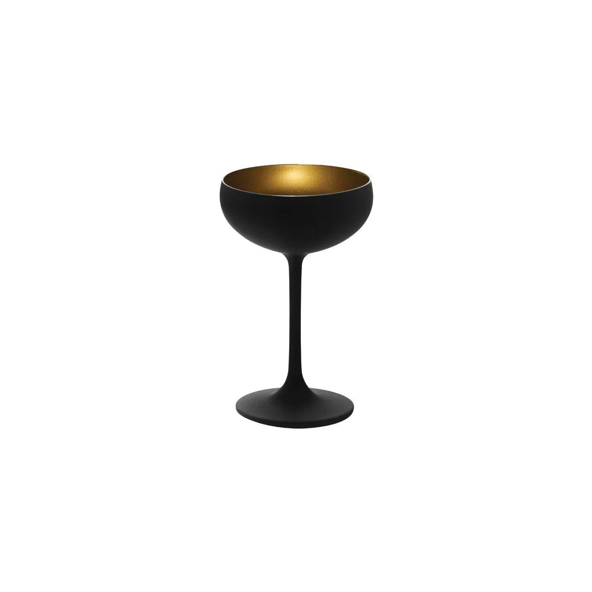 STOLZLE OLYMPIC CHAMPAGNE COUPE 230ml MATT BLACK/GOLD (*365-405*) = PACK OF 24 X EACHES