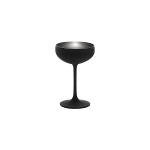 STOLZLE OLYMPIC CHAMPAGNE COUPE 230ml MATT BLACK/SILVER (*365-406*) = PACK OF 24 X EACHES