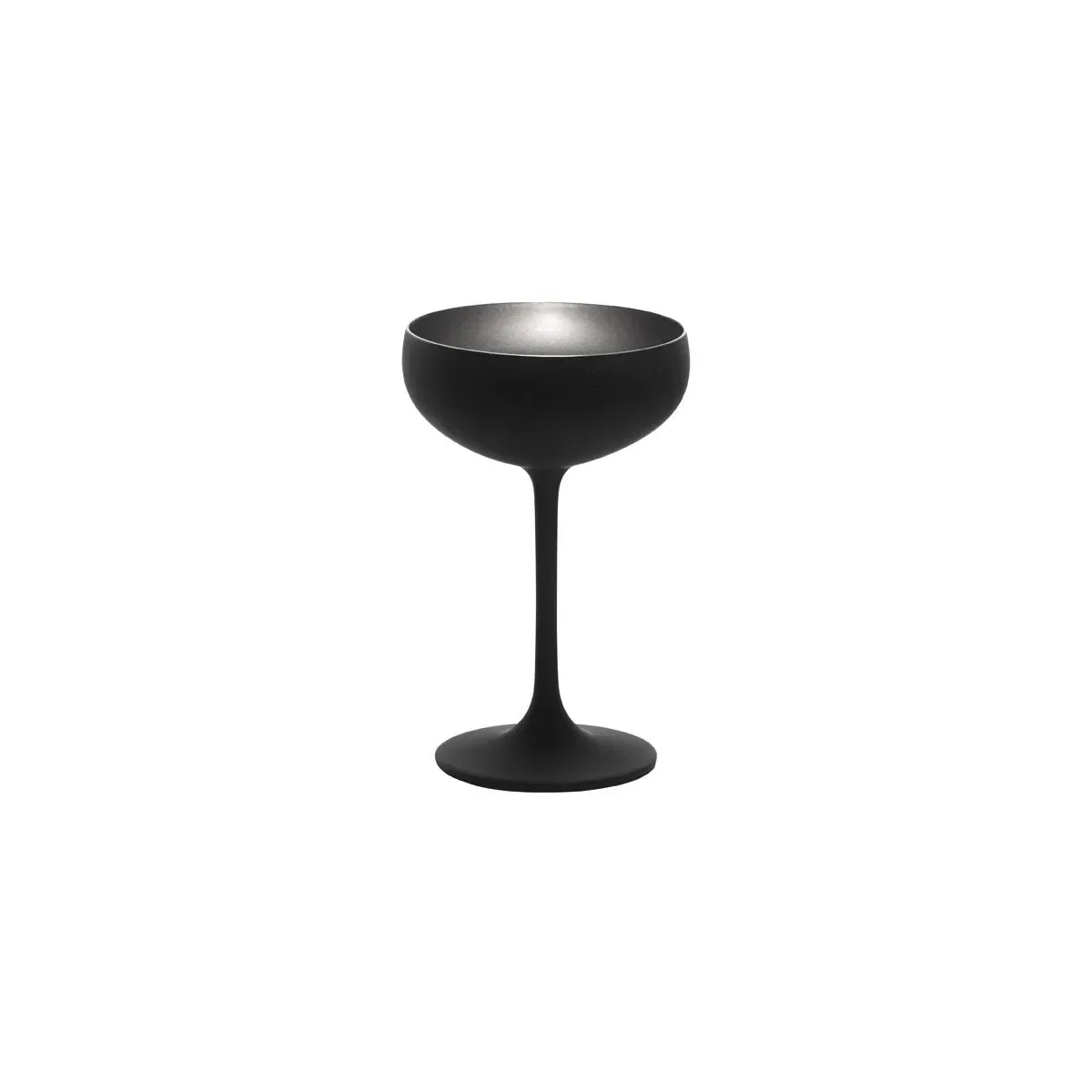 STOLZLE OLYMPIC CHAMPAGNE COUPE 230ml MATT BLACK/SILVER (*365-406*) = PACK OF 24 X EACHES