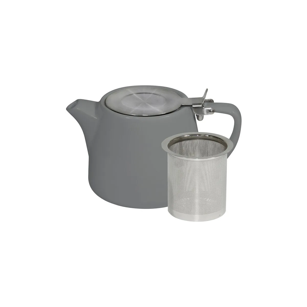 BREW-FRENCH GREY STACKABLE TEAPOT 500ml SS INFUSER/LID (*BW0560*) = 1 X EACH