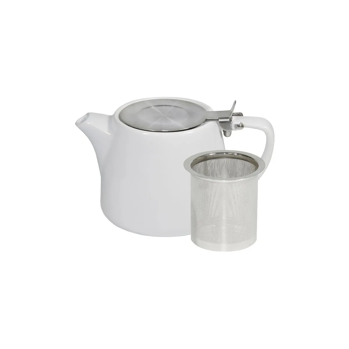 BREW-WHITE STACKABLE TEAPOT 500ml SS INFUSER/LID (*BW2060*) = PACK OF 2 X EACHES