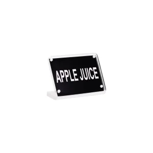 BUFFET SIGN- ACRYLIC w/S/S MAGNET PLATE "APPLE JUICE" (*81323*) = PACK OF 12 X EACHES