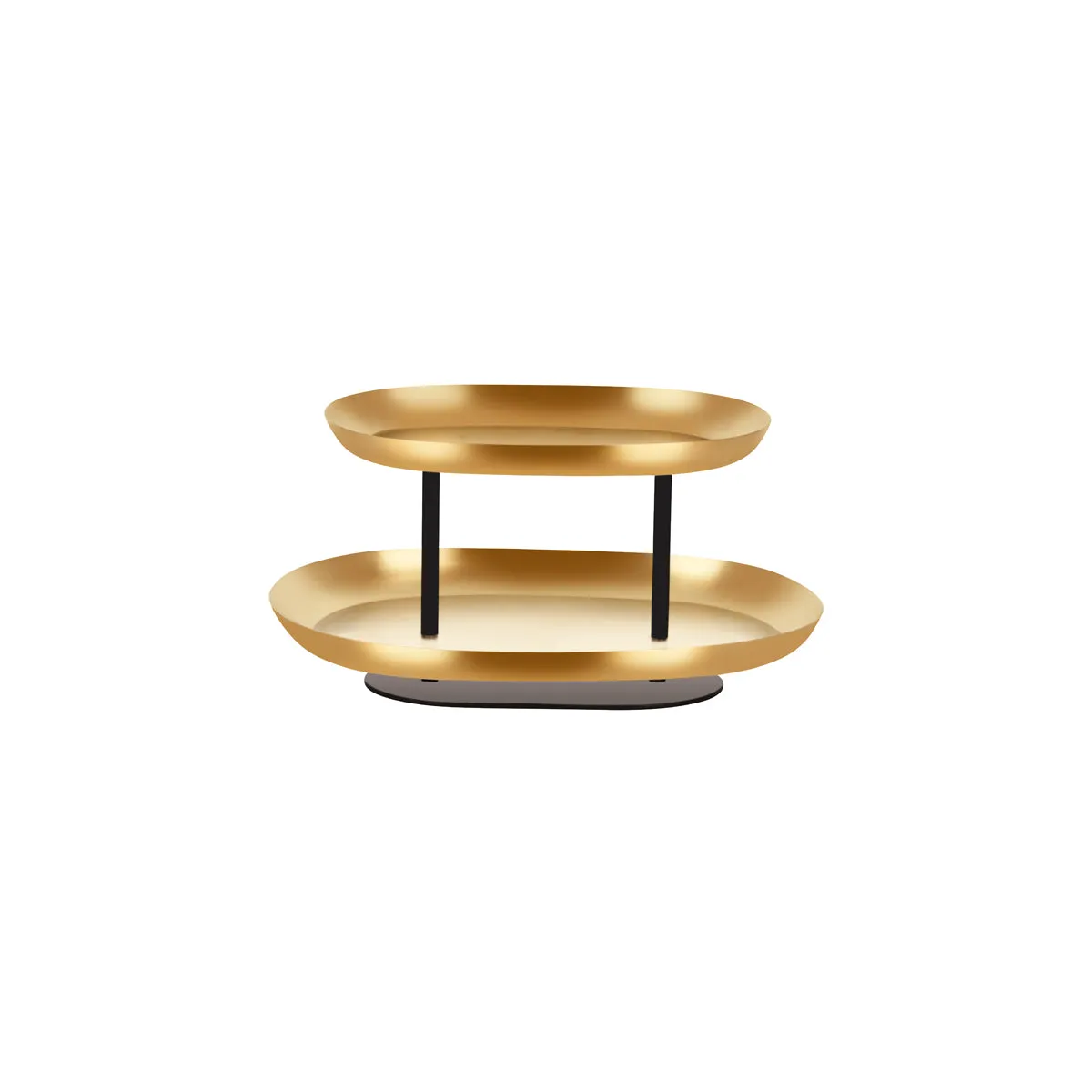 CHEF INOX 2-TIER SEAFOOD STAND SS/IRON 380x260x195mm BRASS (*06991*) = 1 X EACH