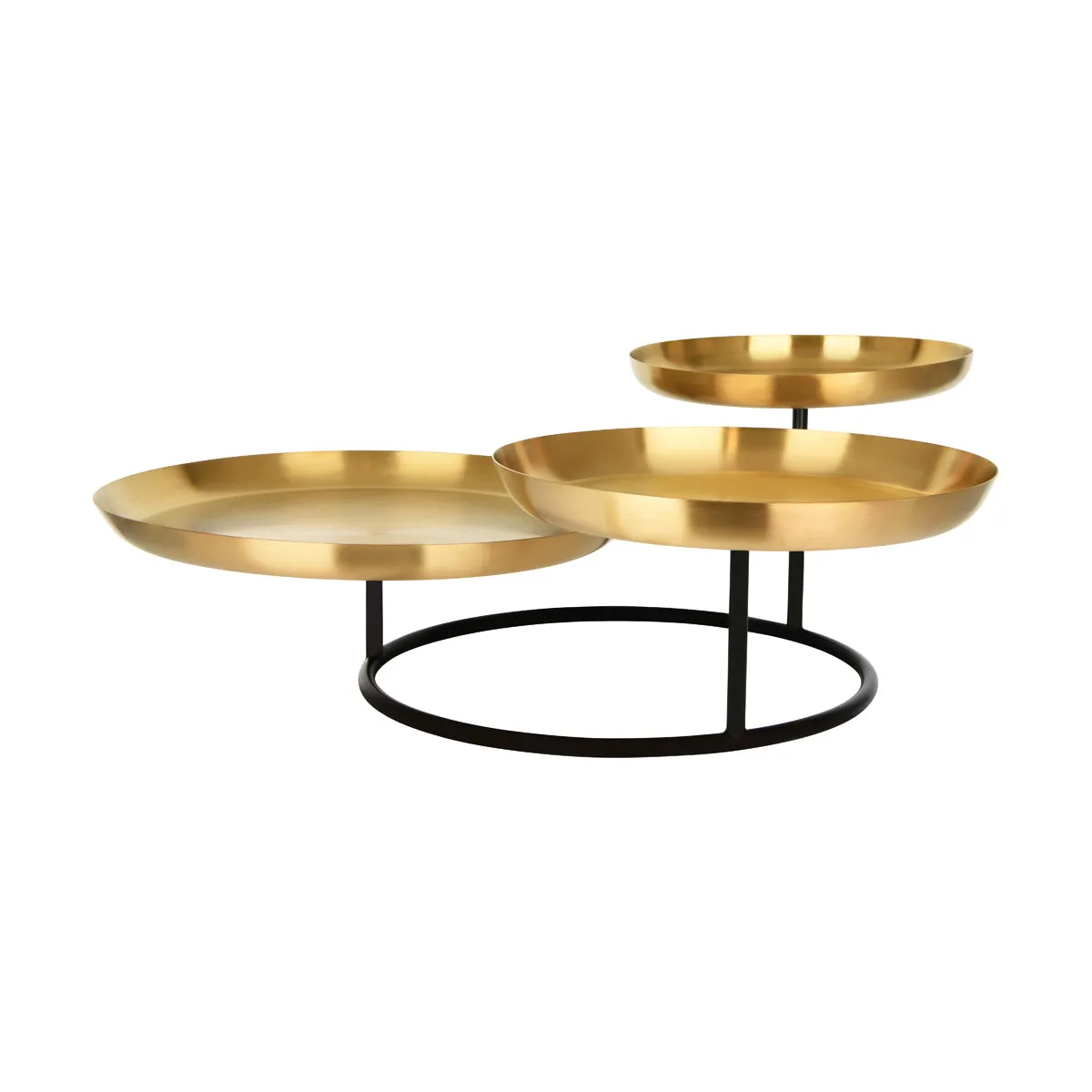 CHEF INOX 3-TIER PLATE SEAFOOD STAND BRASS/IRON 600x575x225m (*06994*) = 1 X EACH
