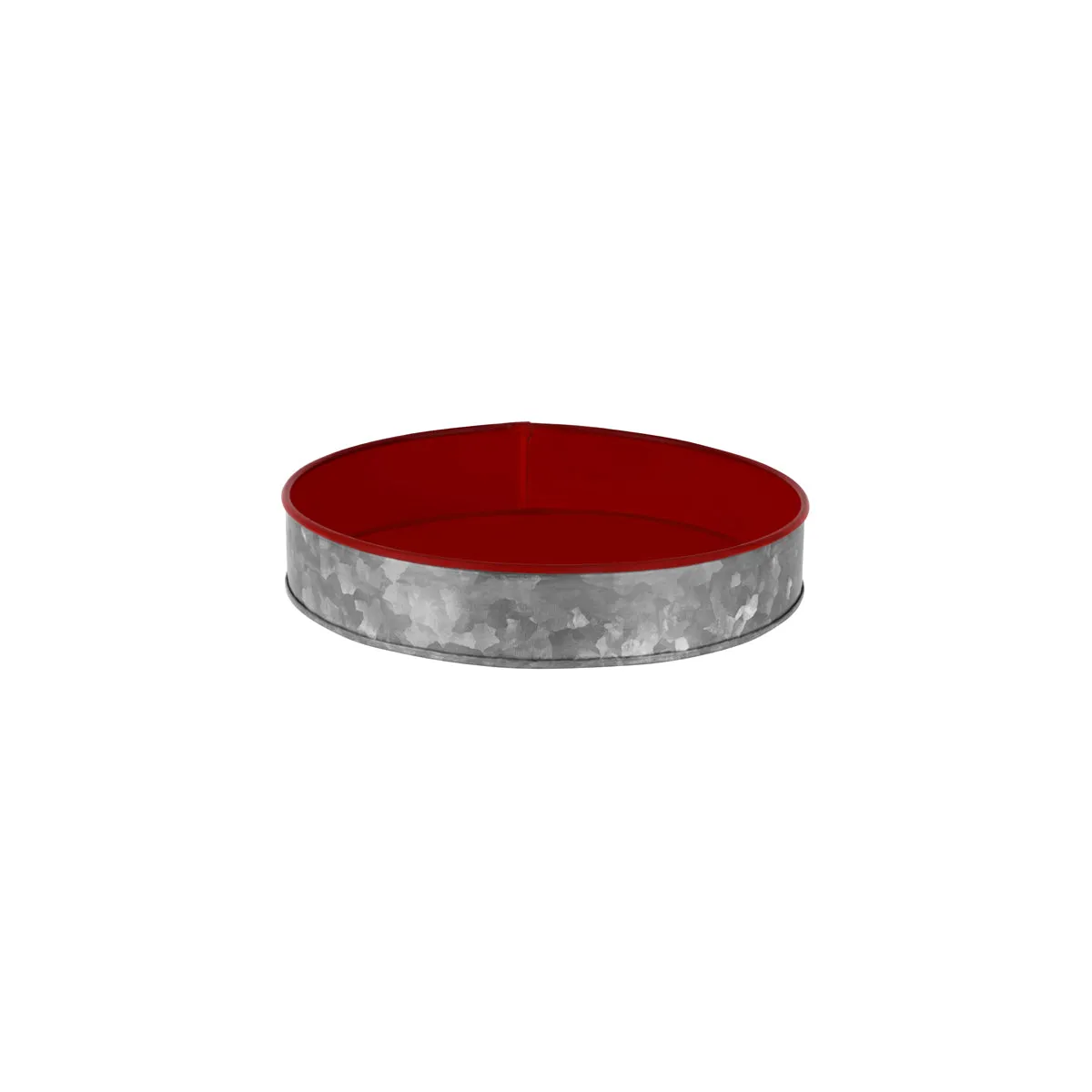 CHEF INOX CONEY IS GALVANISED ROUND TRAY 240x45mm DIPPED RED (*78672*) =  1 X EACH