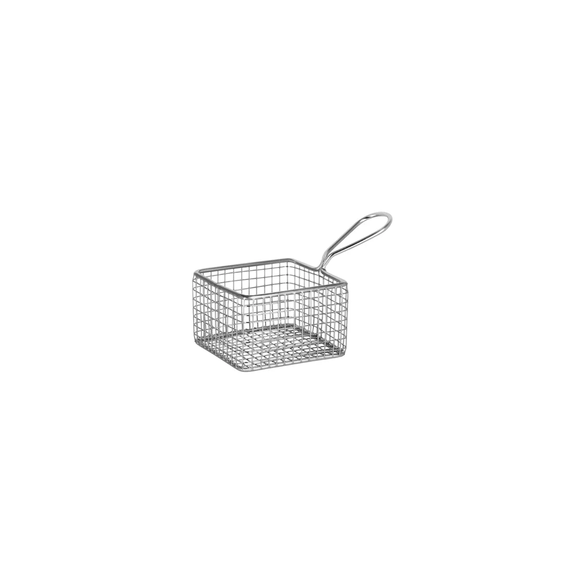 CHEF INOX SQUARE SERVING BASKET w/HDL WIRE 95x95mm (*07685*) = PACK OF 6 X EACHES