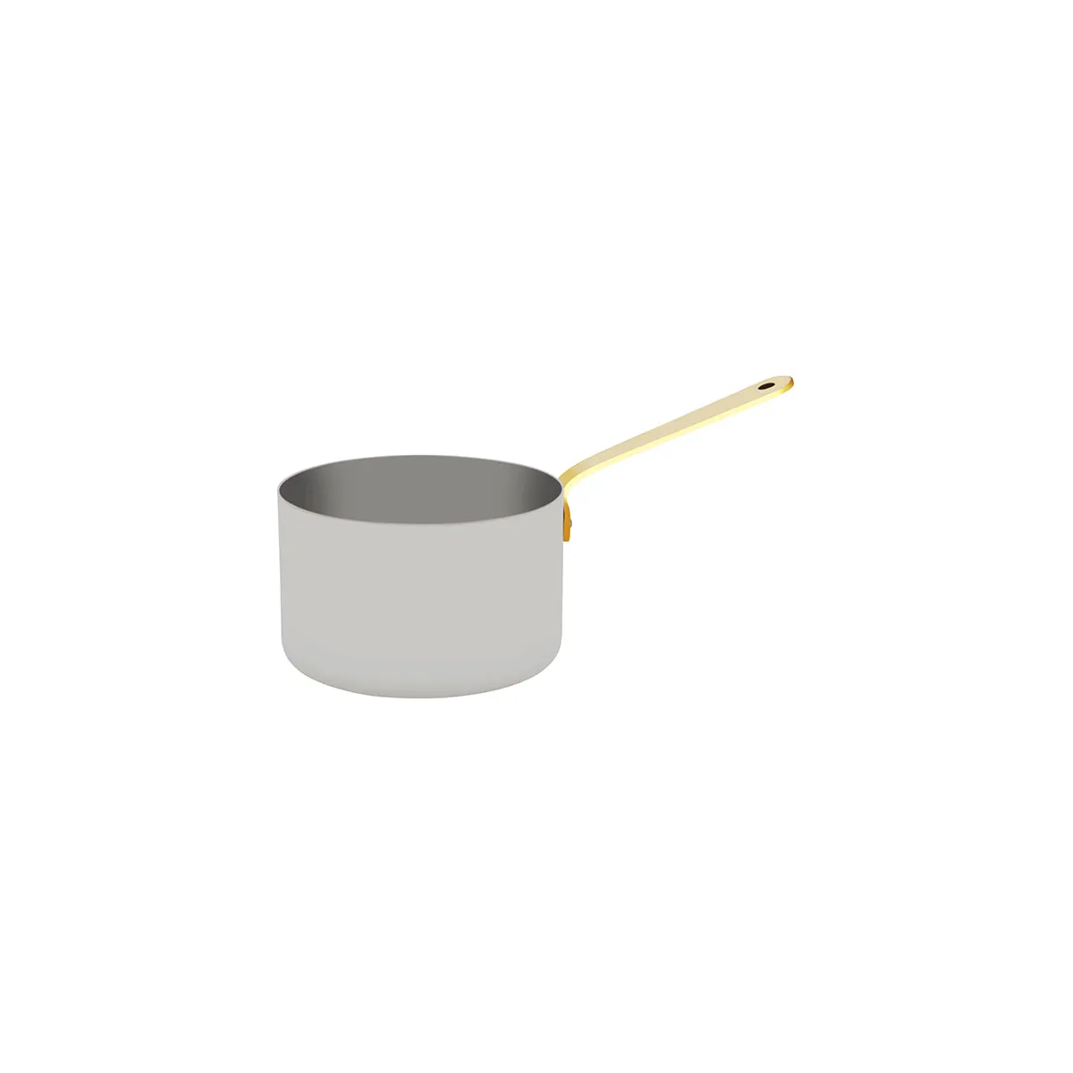 CHEF INOX MINIATURE SAUCEPAN w/BRASS HDL 120x75mm18/10 (*MINI-07910*) = PACK OF 2 X EACHES