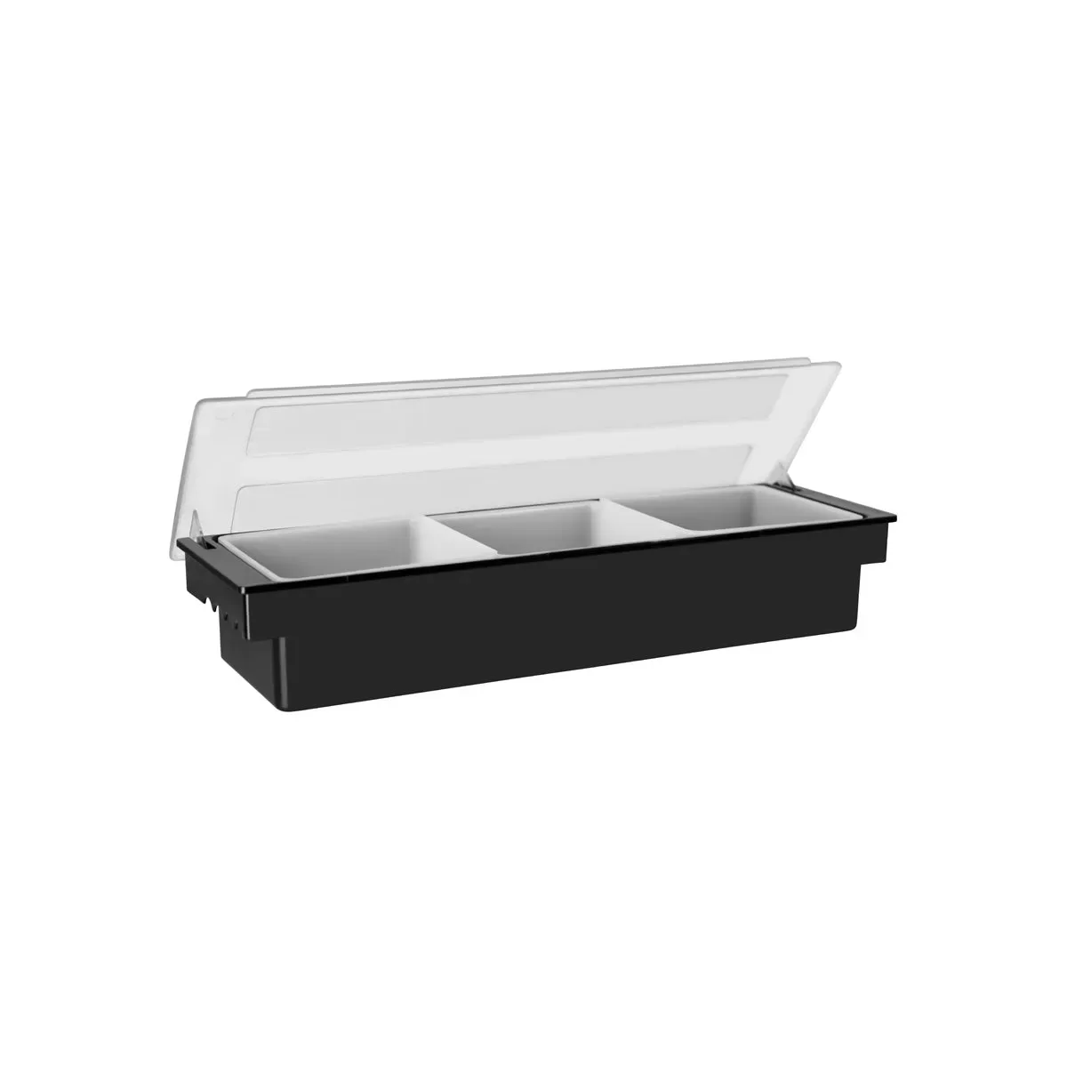 JIWINS CONDIMENT HOLDER 3-COMP BLACK PC/PP/ABS 500x160x90mm (*JW-B3B-BLACK*) = 1 X EACH