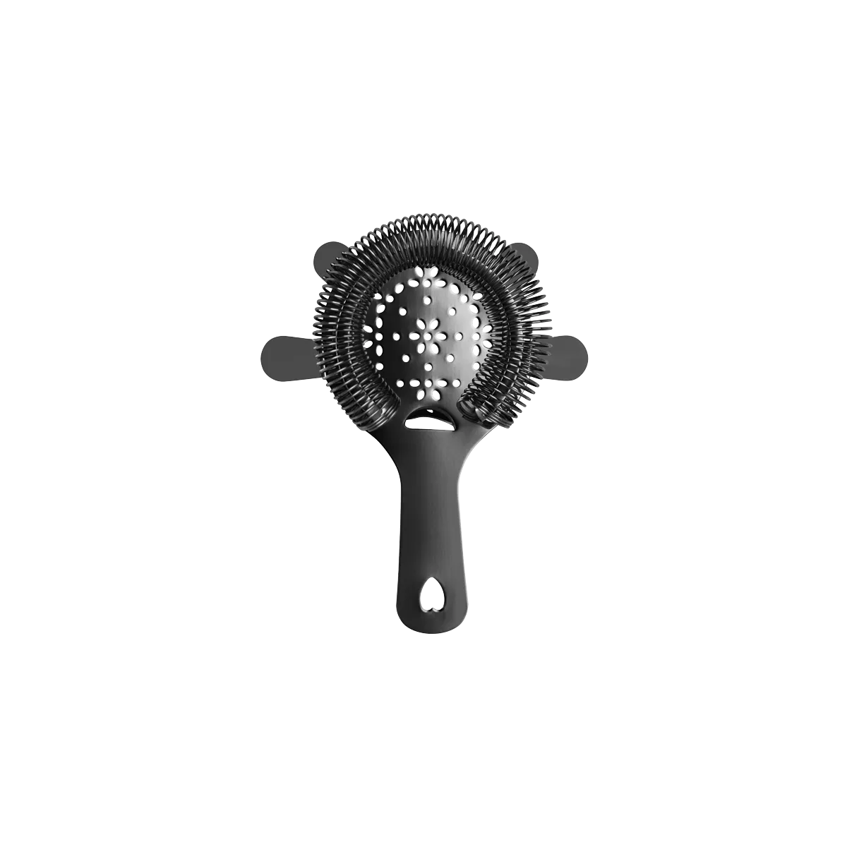ZANZI 4 PRONG HAWTHORN STRAINER w/FLAT HDL GUN METAL 110mm (*Z0304*) =  1 X EACH