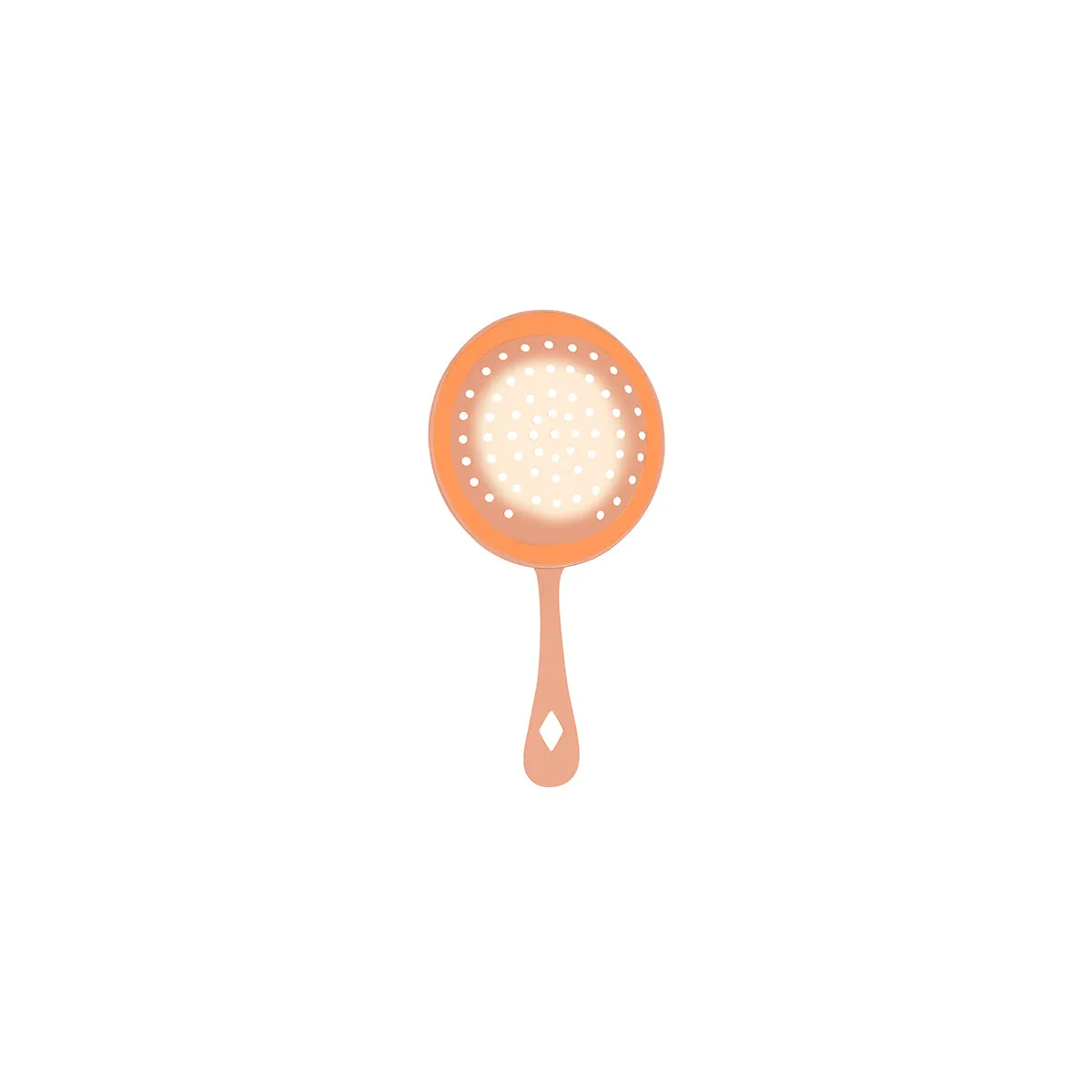 CHEF INOX ICE SCOOP/ROUND JULEP PERF COPPER PLATED 80x160mm (*07916*) = 1 X EACH