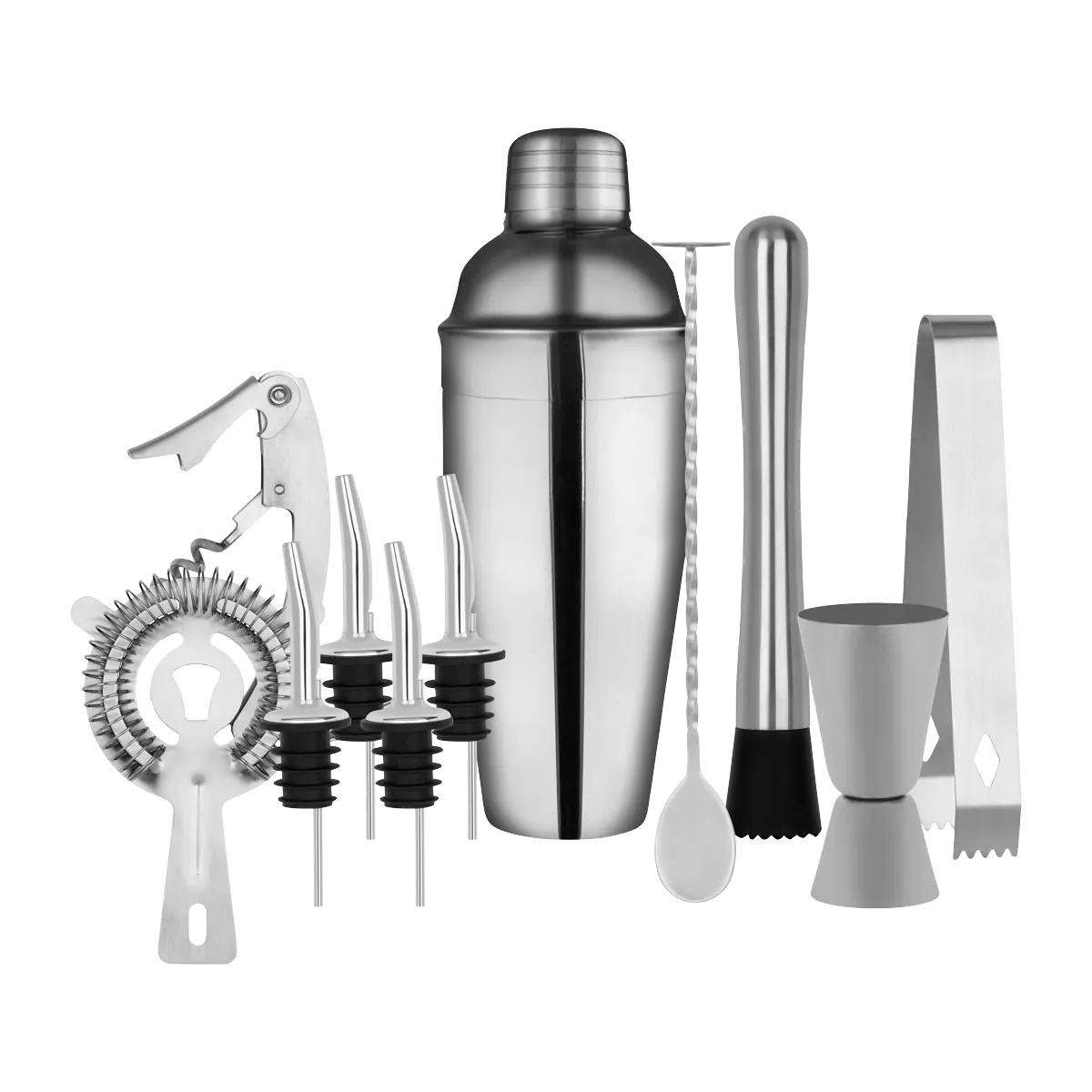 ZANZI COCKTAIL SET 11pc S/S IN BARTENDER BAG (*Z9022*) =  1 X SET