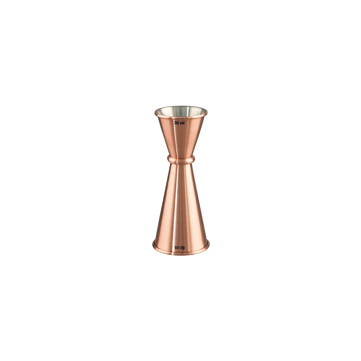 CHEF INOX JAPANESE JIGGER ROLLED EDGES COPPER PLATED 30/60ml (*77085*) =  1 X EACH