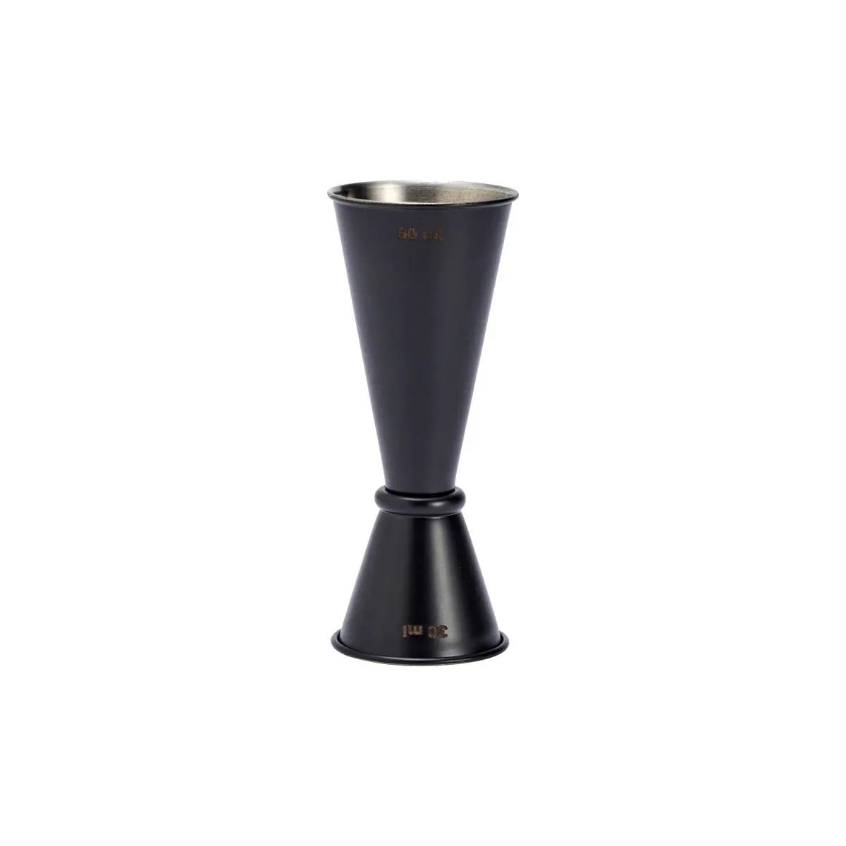 CHEF INOX JAPANESE STYLE JIGGER S/S PWDER COAT 30/60ml BLACK (*77083*) = PACK OF 12 X EACHES