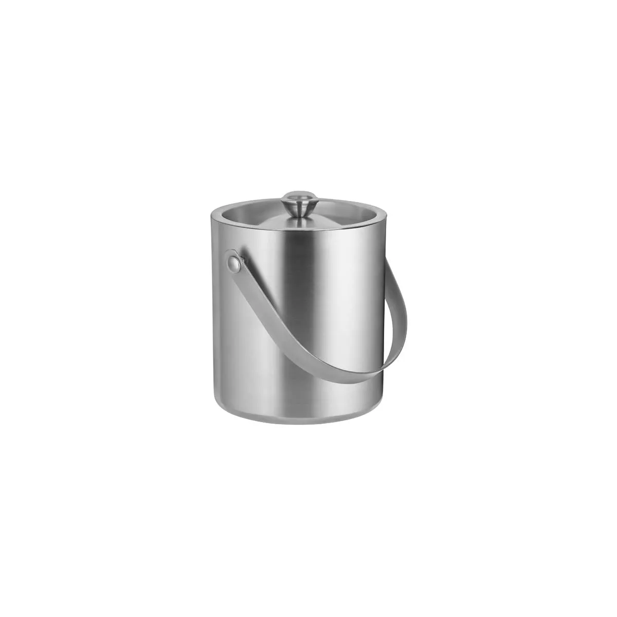 ZANZI DOUBLE WALL ICE BUCKET w/LID&HDL S/S 130x135mm 1.1lt (*Z1010*) = 1 X EACH
