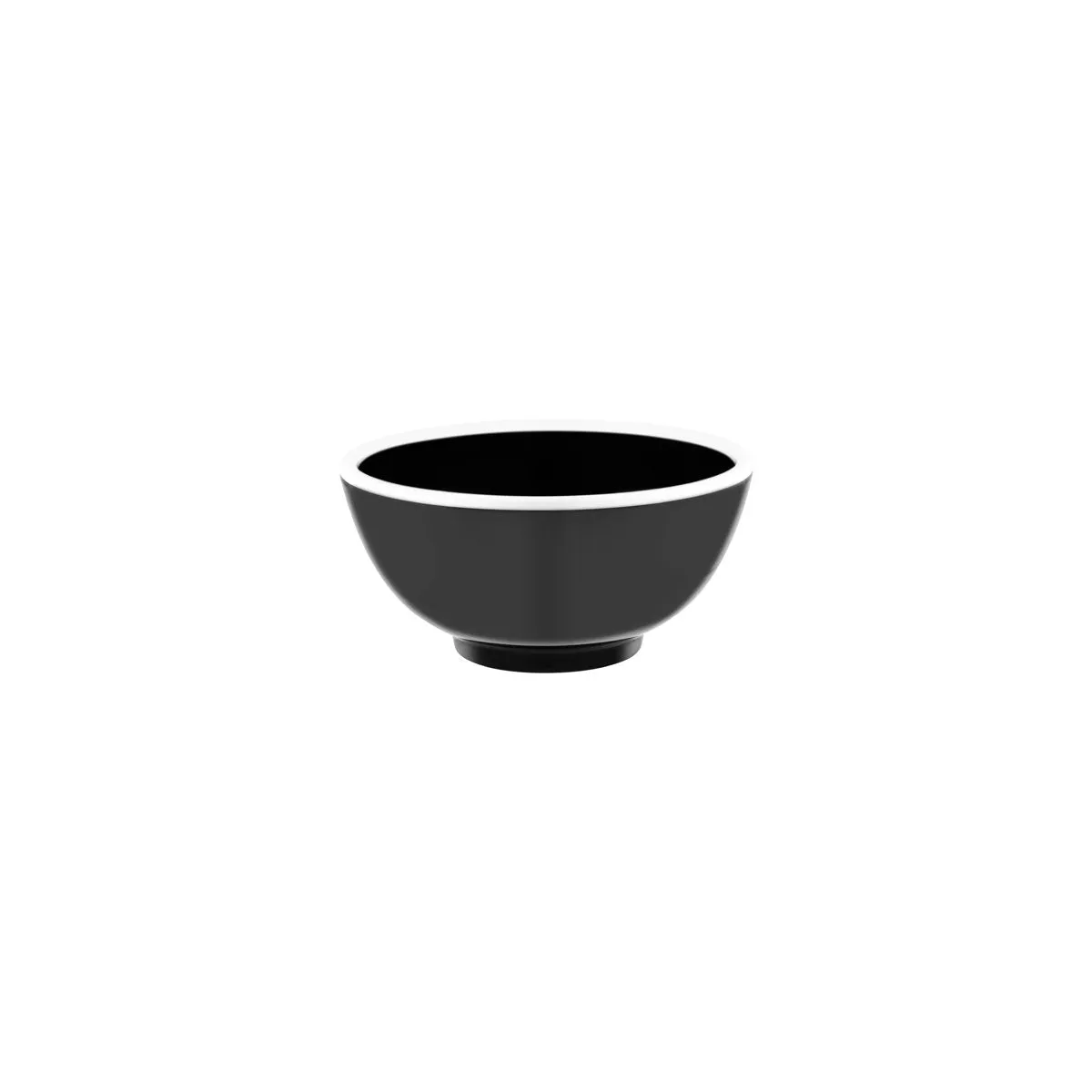 JAB VINTAGE BLACK/WHITE RIM ENAMEL LOOK ROUND BOWL 150x70mm (*49946*) = PACK OF 24 X EACHES