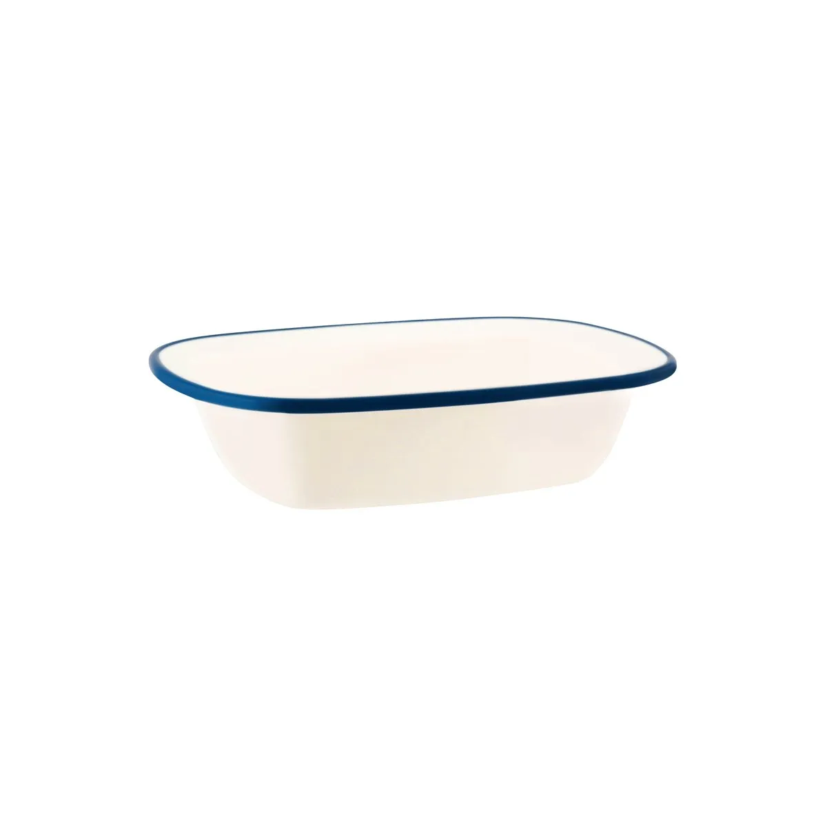 JAB VINTAGE CREAM/BLUE RIM ENAMEL LOOK RECT SERVER 200x145mm (*49933*) = PACK OF 12 X EACHES