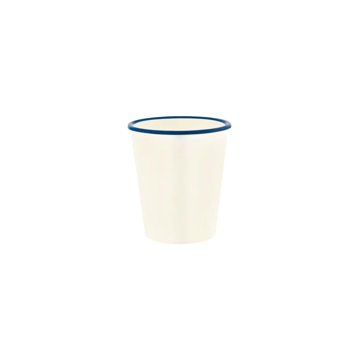 JAB VINTAGE CREAM/BLUE RIM ENAMEL LOOK TUMBLER 80x90mm (*49939*) = PACK OF 6 X EACHES