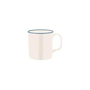JAB VINTAGE CREAM/BLUE RIM ENAMEL LOOK MUG 80x85mm (*49938*) = PACK OF 6 X EACHES