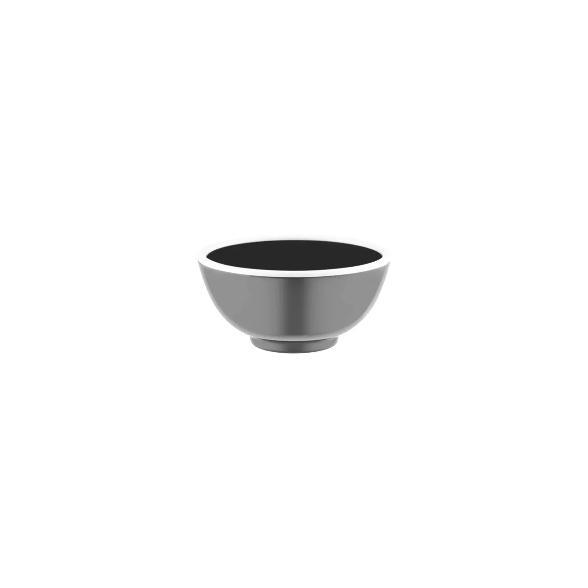 JAB VINTAGE GREY/WHITE RIM ENAMEL LOOK ROUND BOWL 125x60mm (*49965*) = PACK OF 24 X EACHES