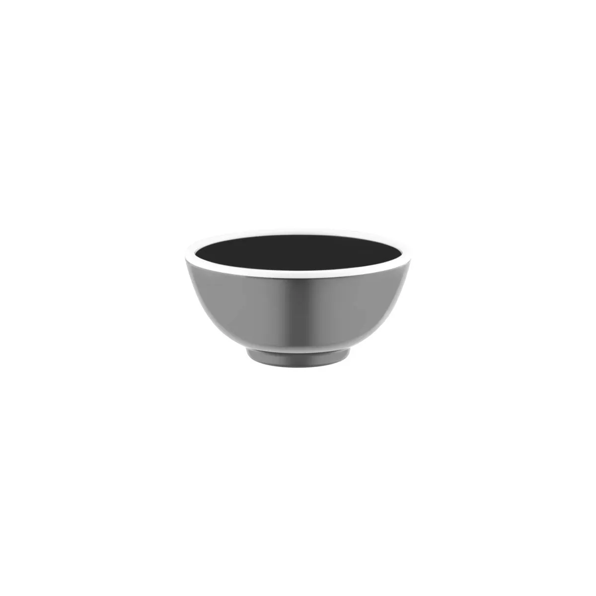 JAB VINTAGE GREY/WHITE RIM ENAMEL LOOK ROUND BOWL 150x70mm (*49966*) = PACK OF 6 X EACHES