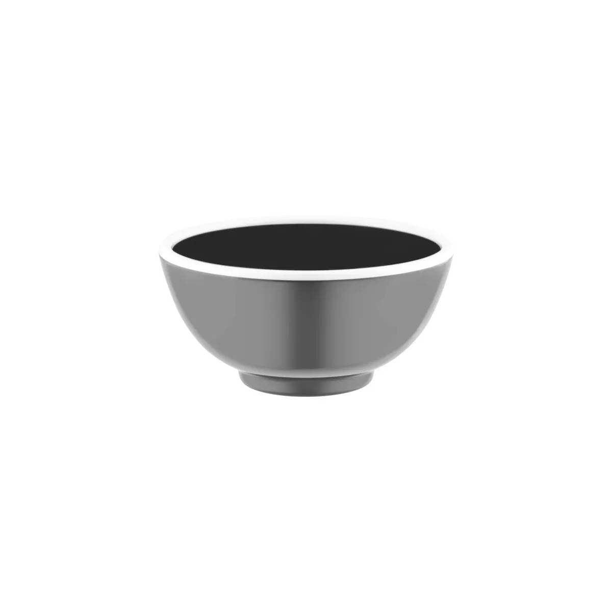 JAB VINTAGE GREY/WHITE RIM ENAMEL LOOK ROUND BOWL 175x80mm (*49967*) = PACK OF 6 X EACHES