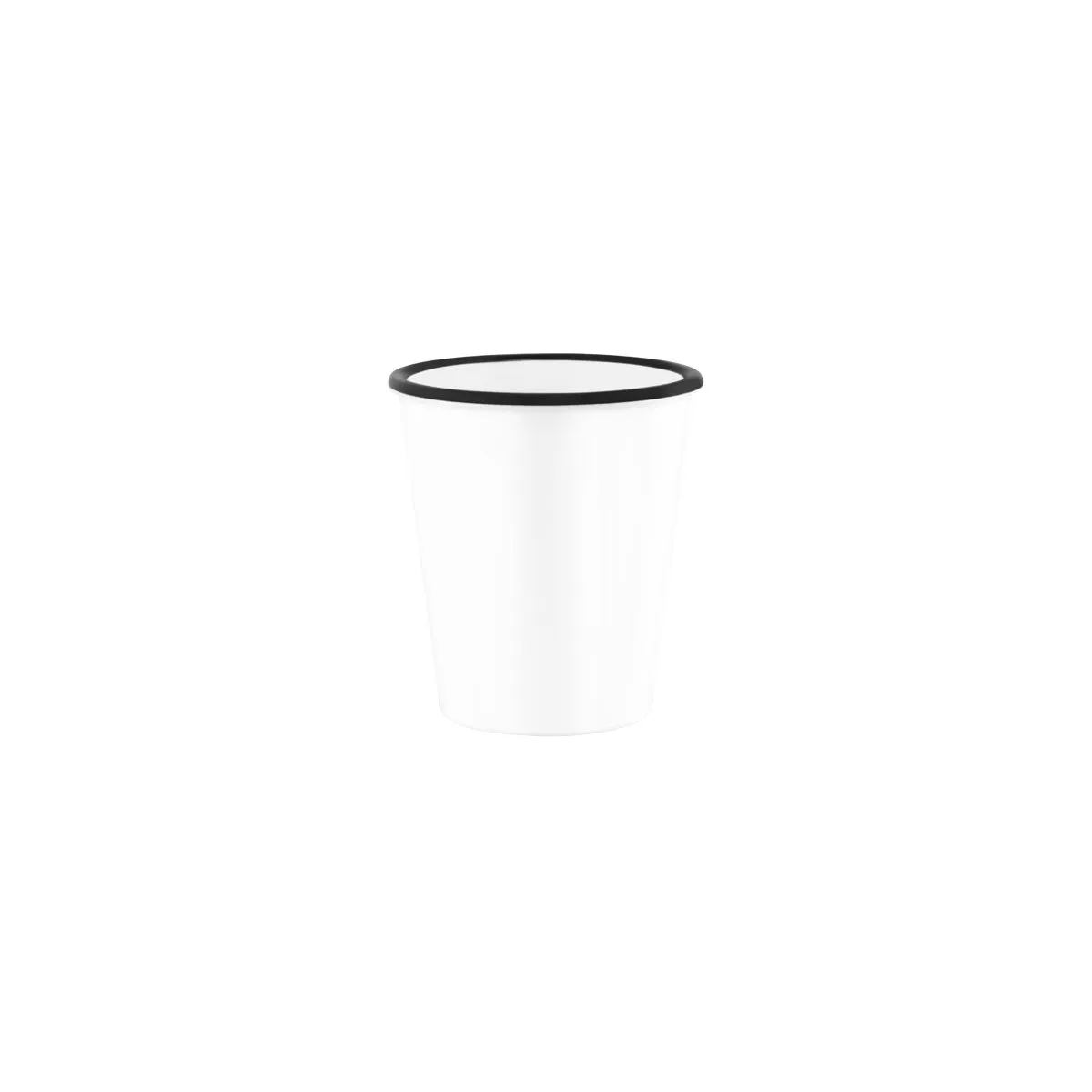 JAB VINTAGE WHITE/BLACK RIM ENAMEL LOOK TUMBLER 80x90mm (*49959*) = PACK OF 6 X EACHES