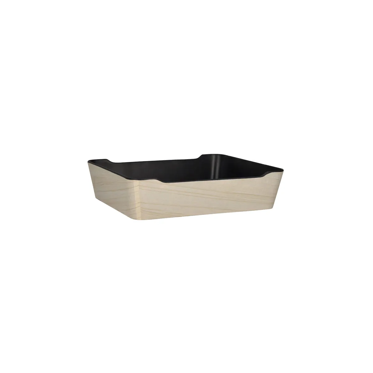 ZICCO MELAMINE BENTO TRAY BOX WHITEWASH/BLACK 290x240x70mm (*46380*) = PACK OF 6 X EACHES