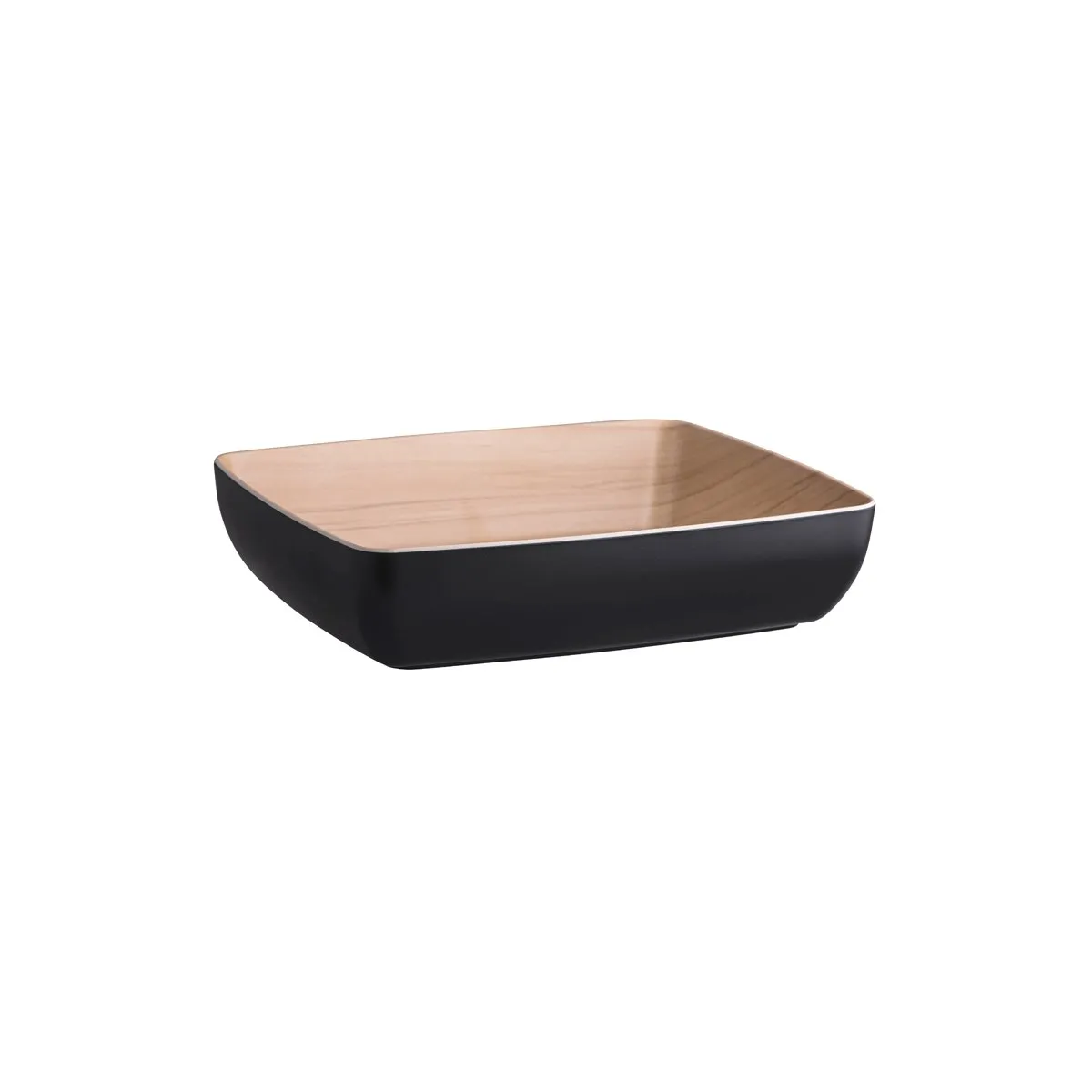 ZICCO MELAMINE ECHO BLACK/BIRCH BOWL GN 1/2 325x265x75mm (*46556*) = PACK OF 3 X EACHES