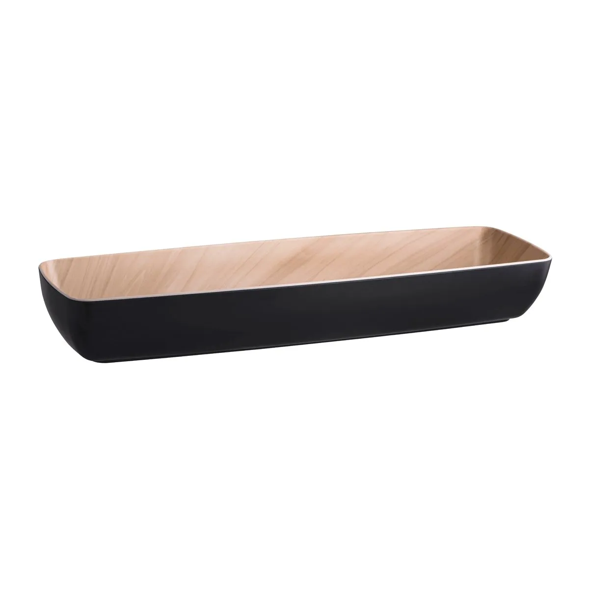ZICCO MELAMINE ECHO BLACK/BIRCH BOWL GN 2/4 530x162x75mm (*46544*) = PACK OF 6 X EACHES