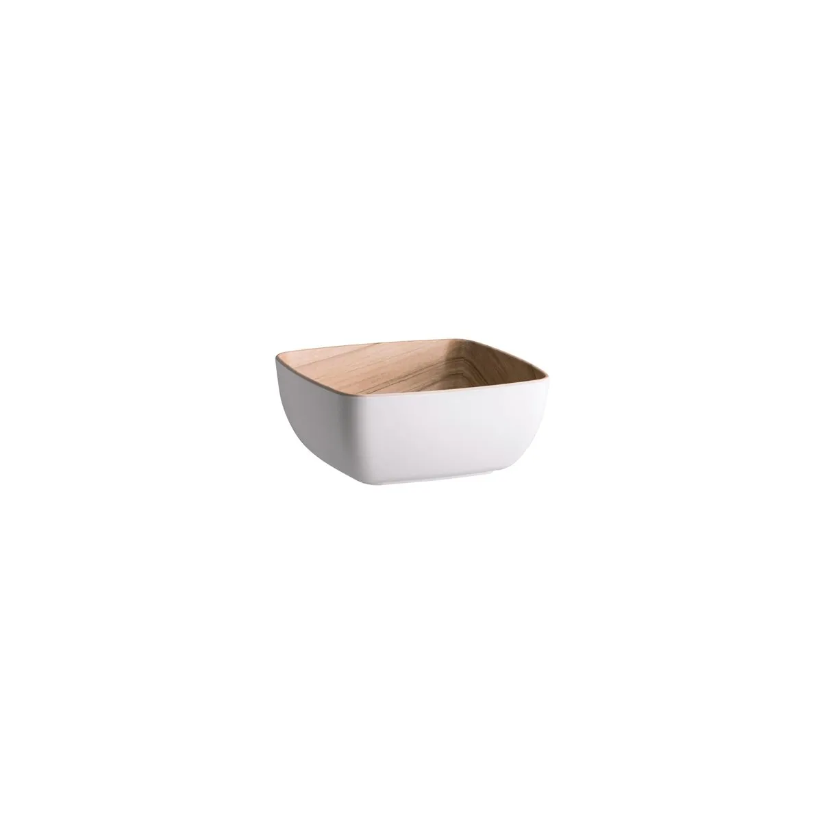 ZICCO MELAMINE ECHO WHITE/BIRCH SERVING BOWL 176x162x75mm (*46549*) = PACK OF 6 X EACHES