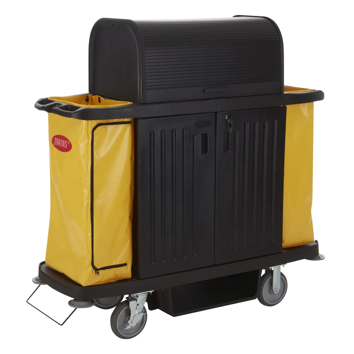 JIWINS HOUSEKEEPING CART BLACK PP 1536x554x1510mm (*JW-HCF3*) =  1 X EACH