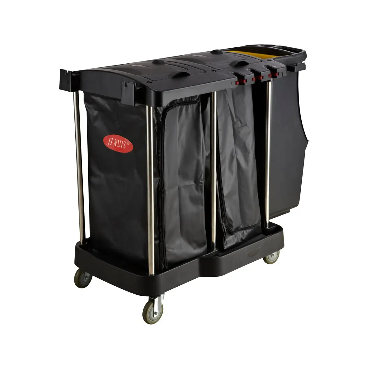 JIWINS LUXURY COMPACT CLEANING CART BLACK PP 1260x575x975mm (*JW-CCL*) = 1 X EACH