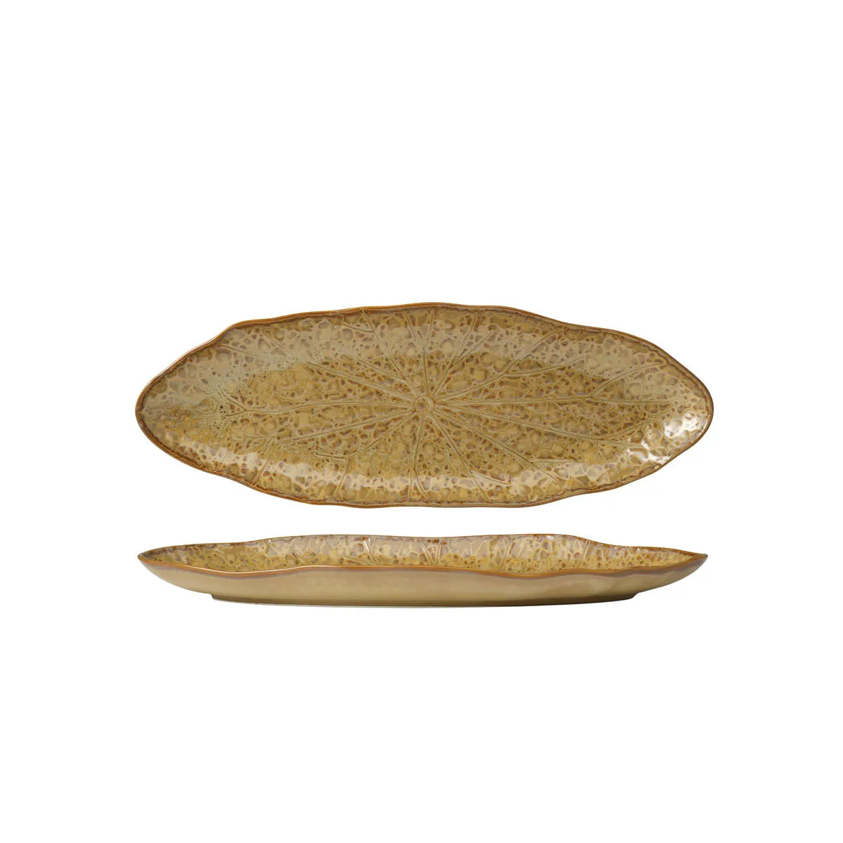 TABLEKRAFT FUSION LOTUS OVAL PLATE 333x113x25mm CINNAMON (*902113*) = PACK OF 4 X EACHES