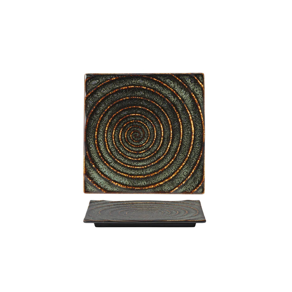 TABLEKRAFT FUSION SQUARE TILE PLATE 205x16mm PATINA (*902230*) = PACK OF 6 X EACHES