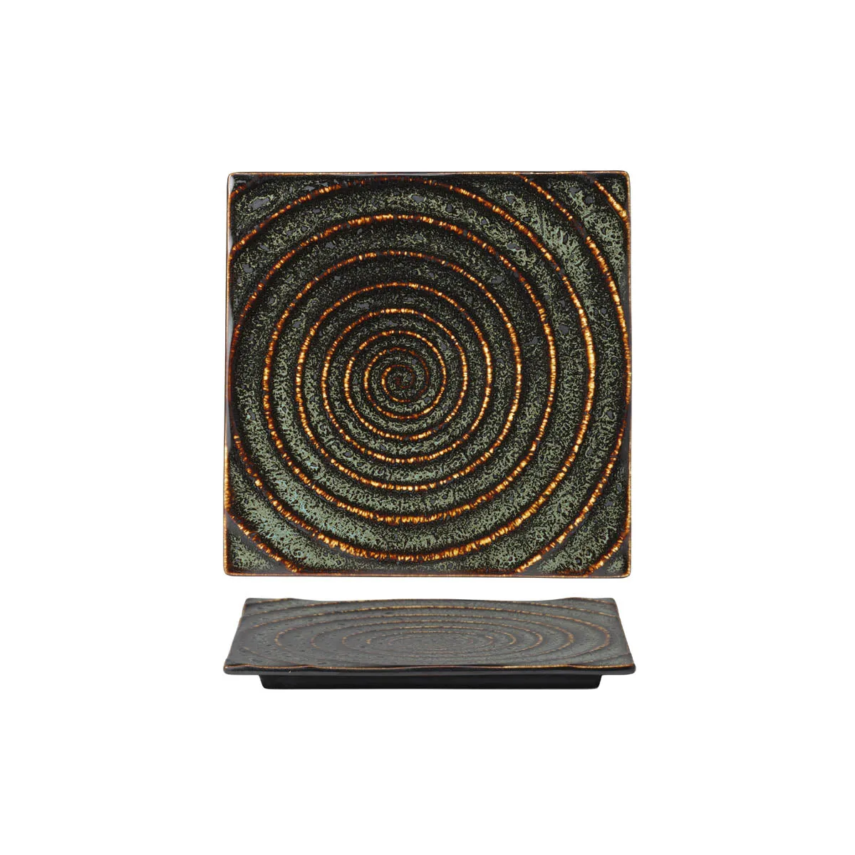 TABLEKRAFT FUSION SQUARE TILE PLATE 256x18mm PATINA (*902231*) = PACK OF 4 X EACHES