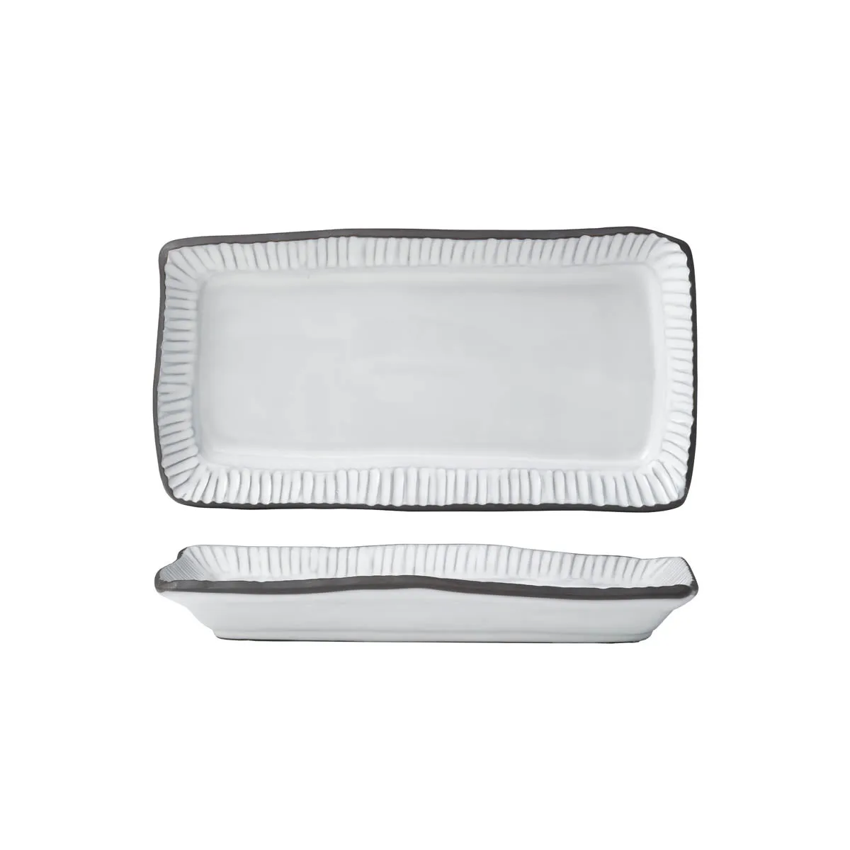 TABLEKRAFT LINEA ORGANICS RECT PLATTER 300x160x40mm WHITE (*907572*) = PACK OF 4 X EACHES