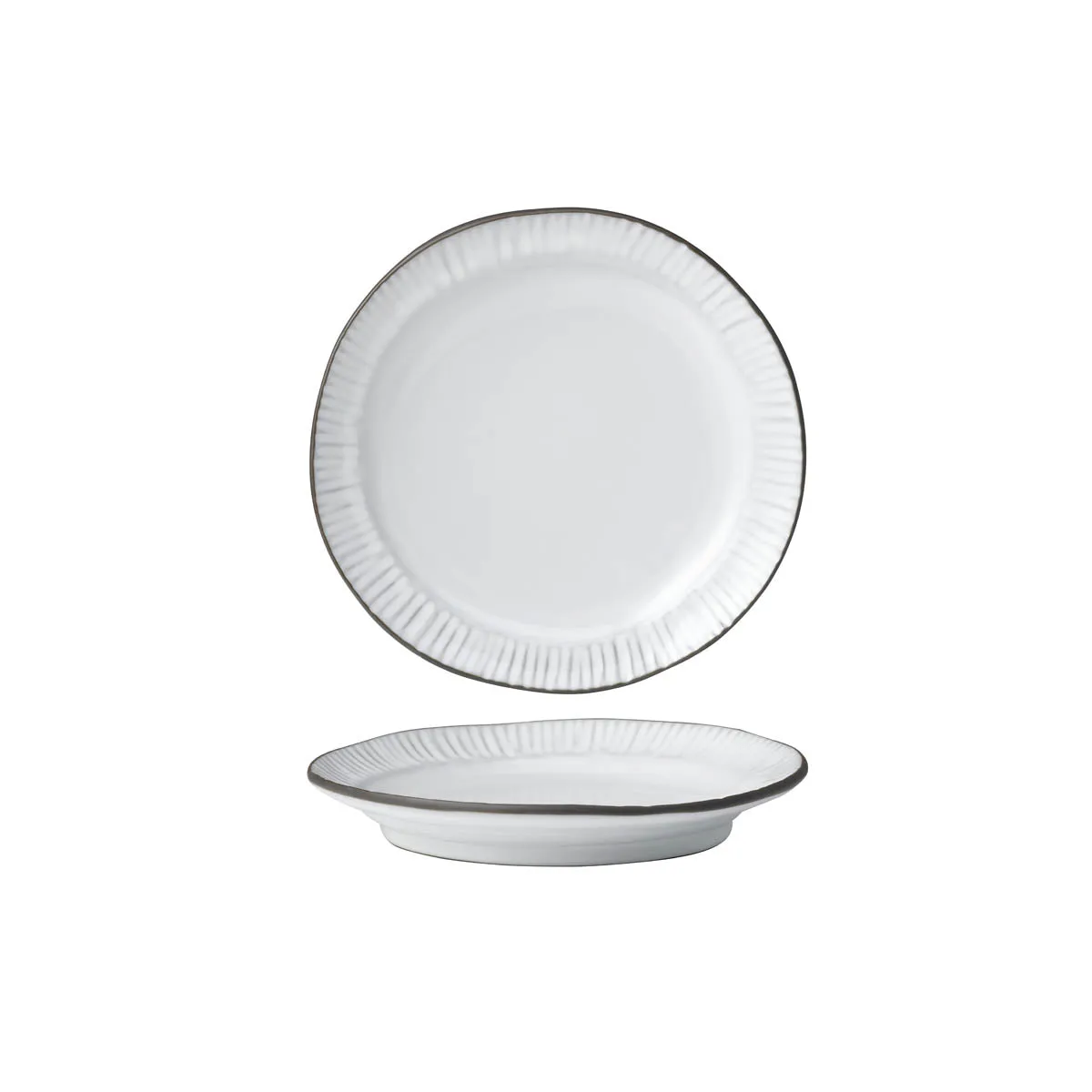 TABLEKRAFT LINEA ORGANICS PLATE w/RIM 220x35mm WHITE (*907561*) = PACK OF 5 X EACHES