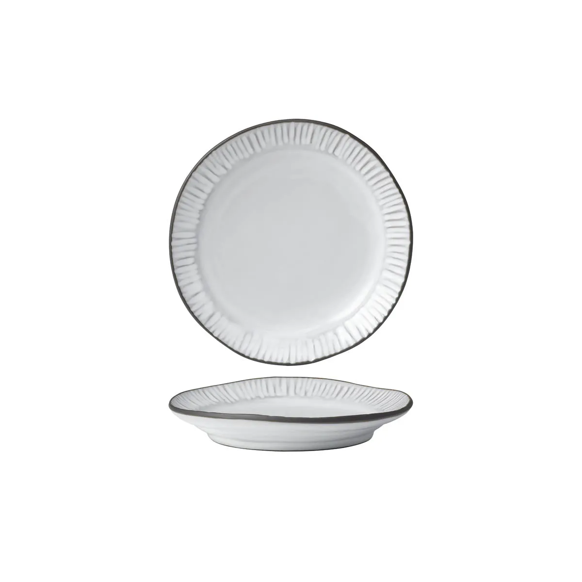 TABLEKRAFT LINEA ORGANICS PLATE w/RIM 180x33mm WHITE (*907560*) = PACK OF 5 X EACHES