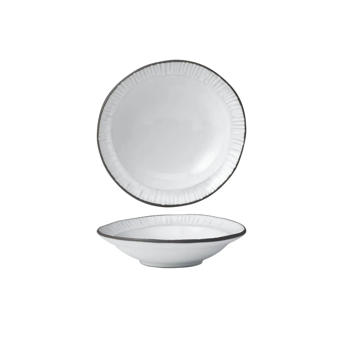 TABLEKRAFT LINEA ORGANICS DEEP PLATE w/RIM 200x50mm WHITE (*907565*) = PACK OF 5 X EACHES