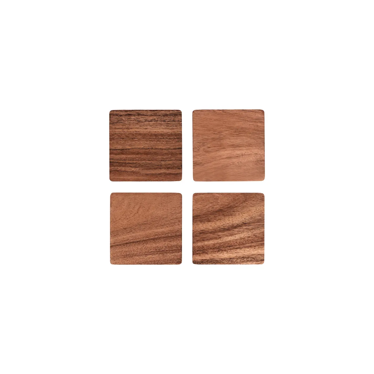 ZANZI ACACIA WOOD COASTER ( SET 4) 90x90x5mm (*Z9030*) = 1 X SET