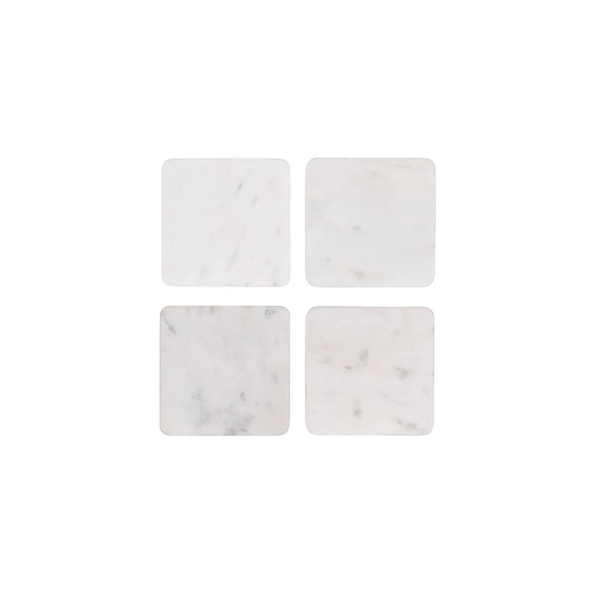 ZANZI MARBLE SQUARE COASTER ( SET 4) 90x90x6mm WHITE (*Z9039*) = 1 X SET