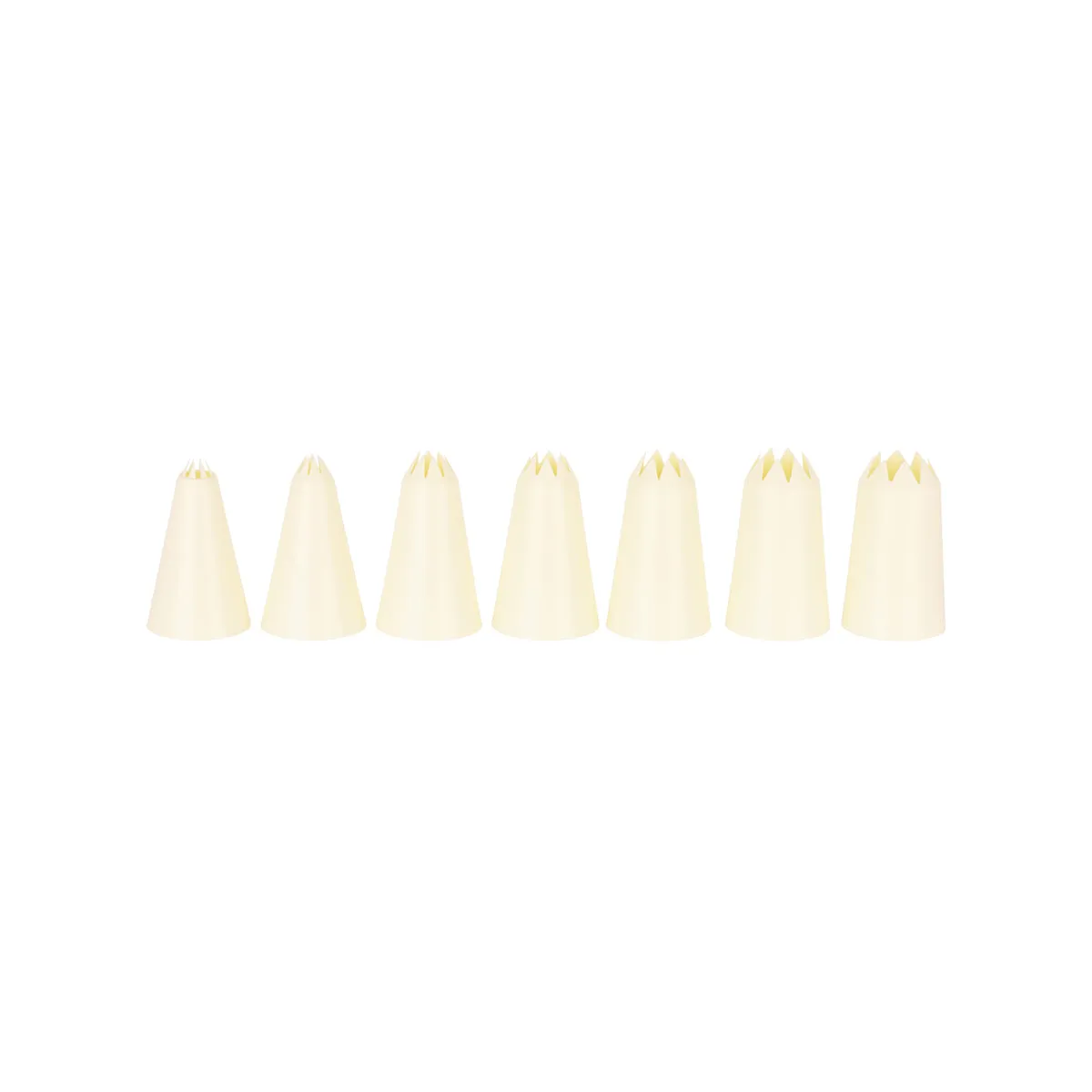 CHEF INOX THERMO DECORATING TUBE SET 7pc STAR 3mm-15mm WHITE (*00720-7S*) =  1 X SET
