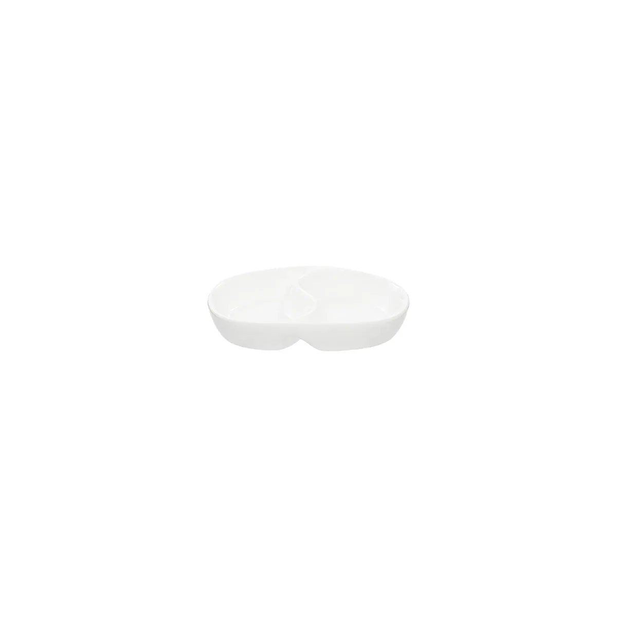 TABLEKRAFT CORE WHITE DIVIDED SAUCE DISH OVAL 110x70x20mm (*92032*) = PACK OF 12 X EACHES