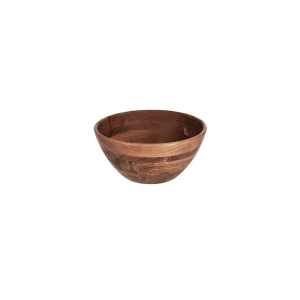CHEF INOX SERVE ROUND DISPLAY DEEP BOWL ACACIA 280x130mm (*04775*) = PACK OF 4 X EACHES
