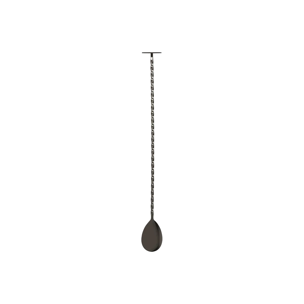 ZANZI TAIL DISK BAR SPOON w/MUDDLER GUN METAL 300x29x25mm (*Z0645*) = 1 X EACH