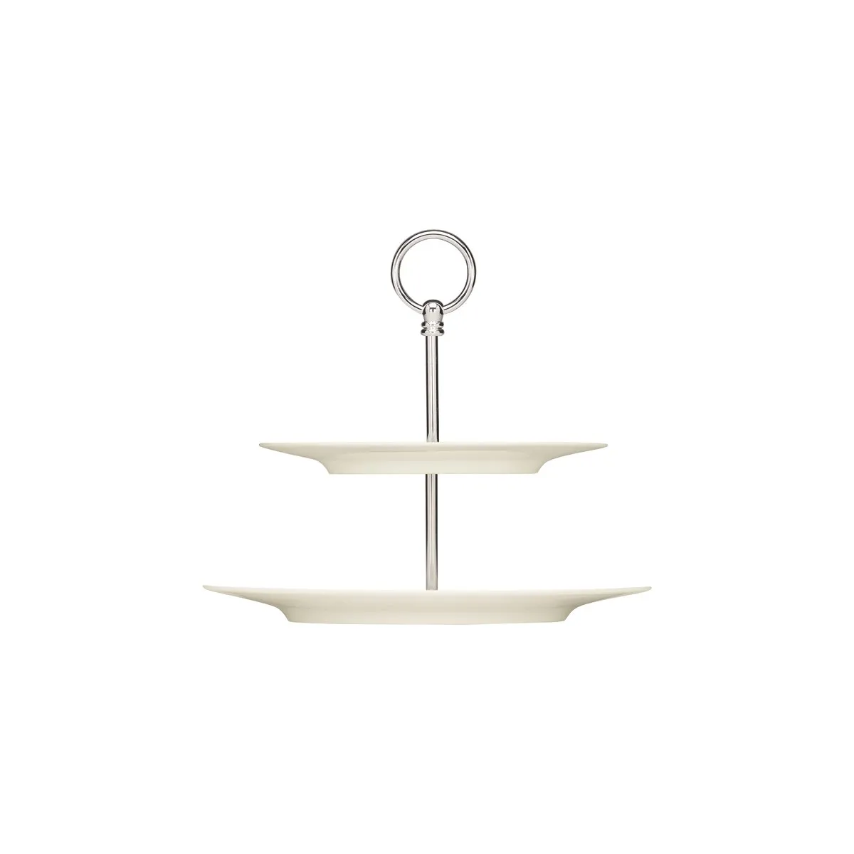 PURITY SERVING STAND 2 TIER FLAT PLATE w/RIM 287x255mm (*BHS6697302*) = 1 X SET