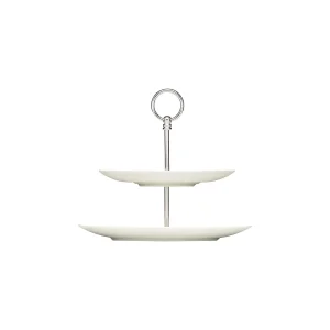BAUSCHER PURITY SERVING STAND 2 TIER COUPE PLATE 270x255mm (*BHS6697305*) = 1 X SET