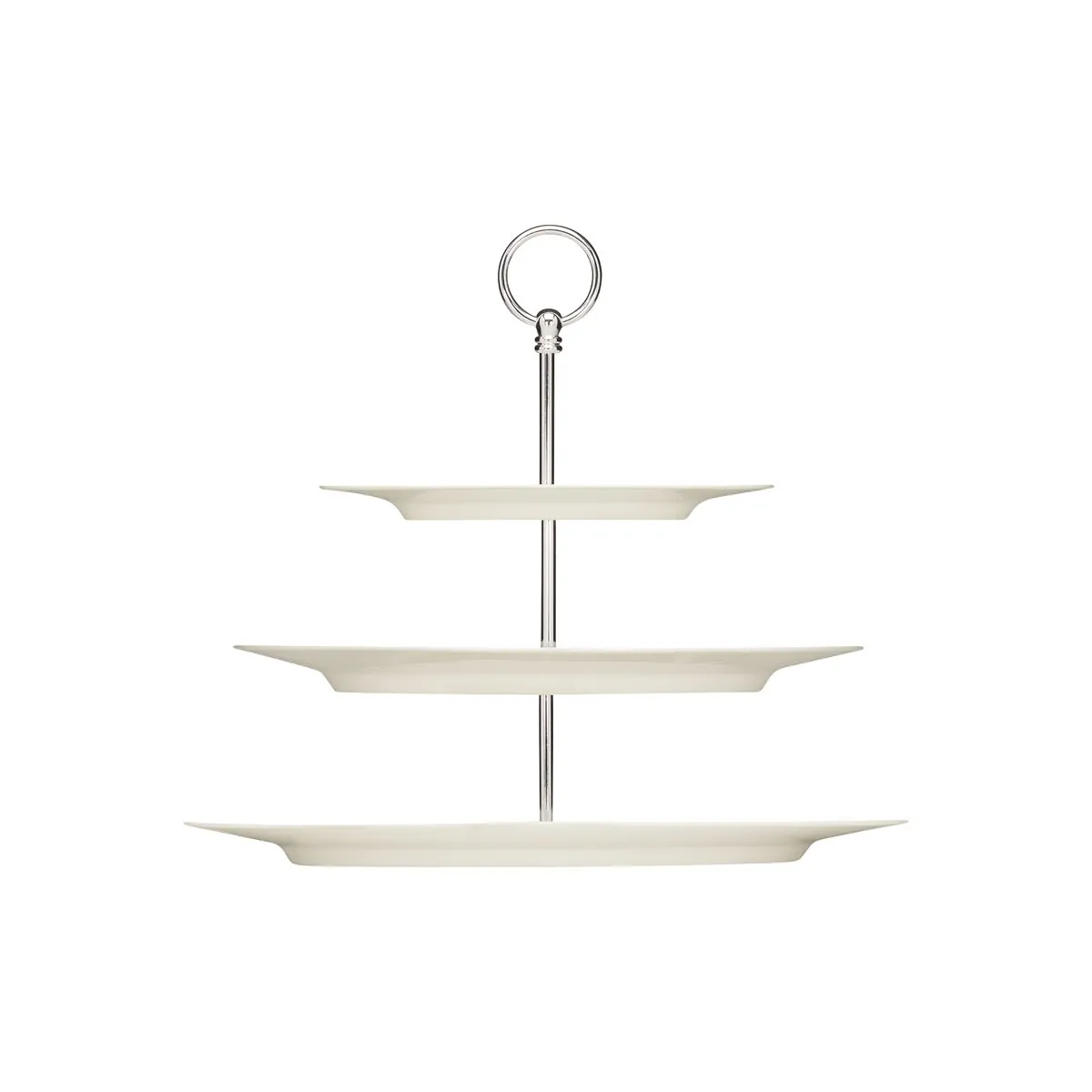 PURITY SERVING STAND 3 TIER OVAL PLATTER w/RIM 378x277x324mm (*BHS6697303*) = PACK OF 2 X SETS
